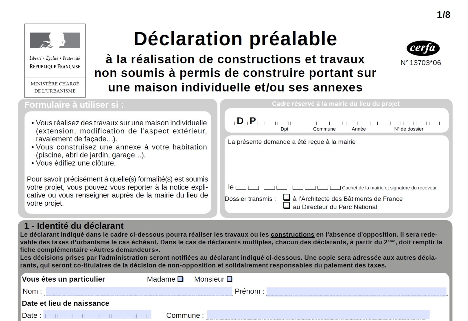 Déclaration préalable de travaux